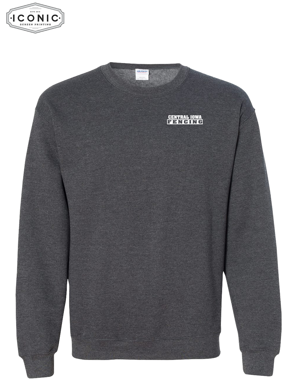 Central Iowa Fencing Sweat Shirt Left Chest Print - Image 2