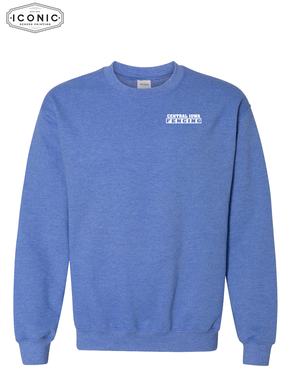 Central Iowa Fencing Sweat Shirt Left Chest Print - Image 3