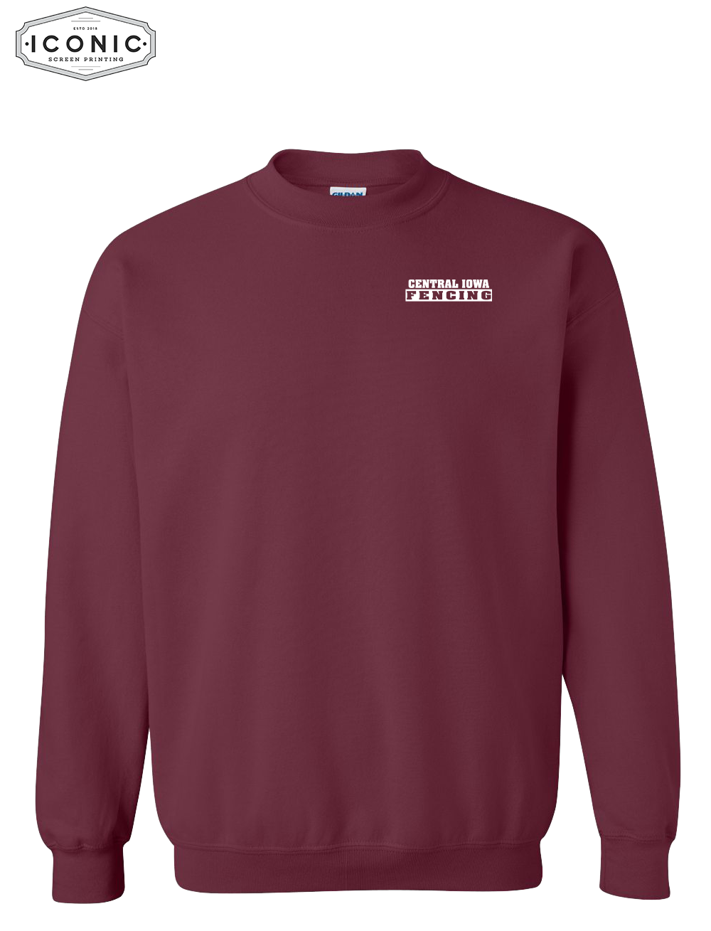 Central Iowa Fencing Sweat Shirt Left Chest Print - Image 4
