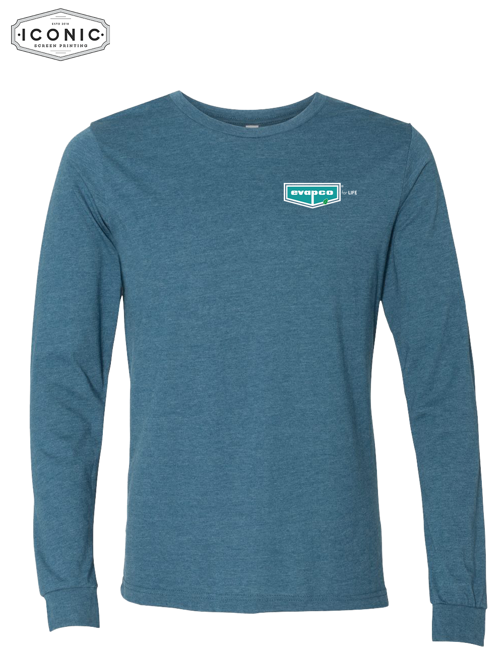 Heather CVC Long Sleeve Tee - Print - Image 2