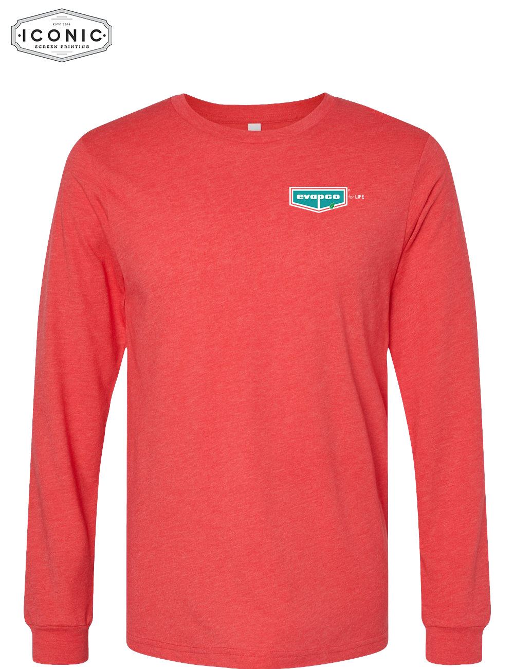 Heather CVC Long Sleeve Tee - Print - Image 5