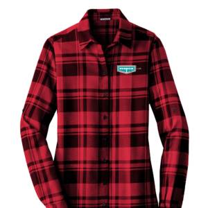 Ladies Plaid Flannel Tunic - Embroidery