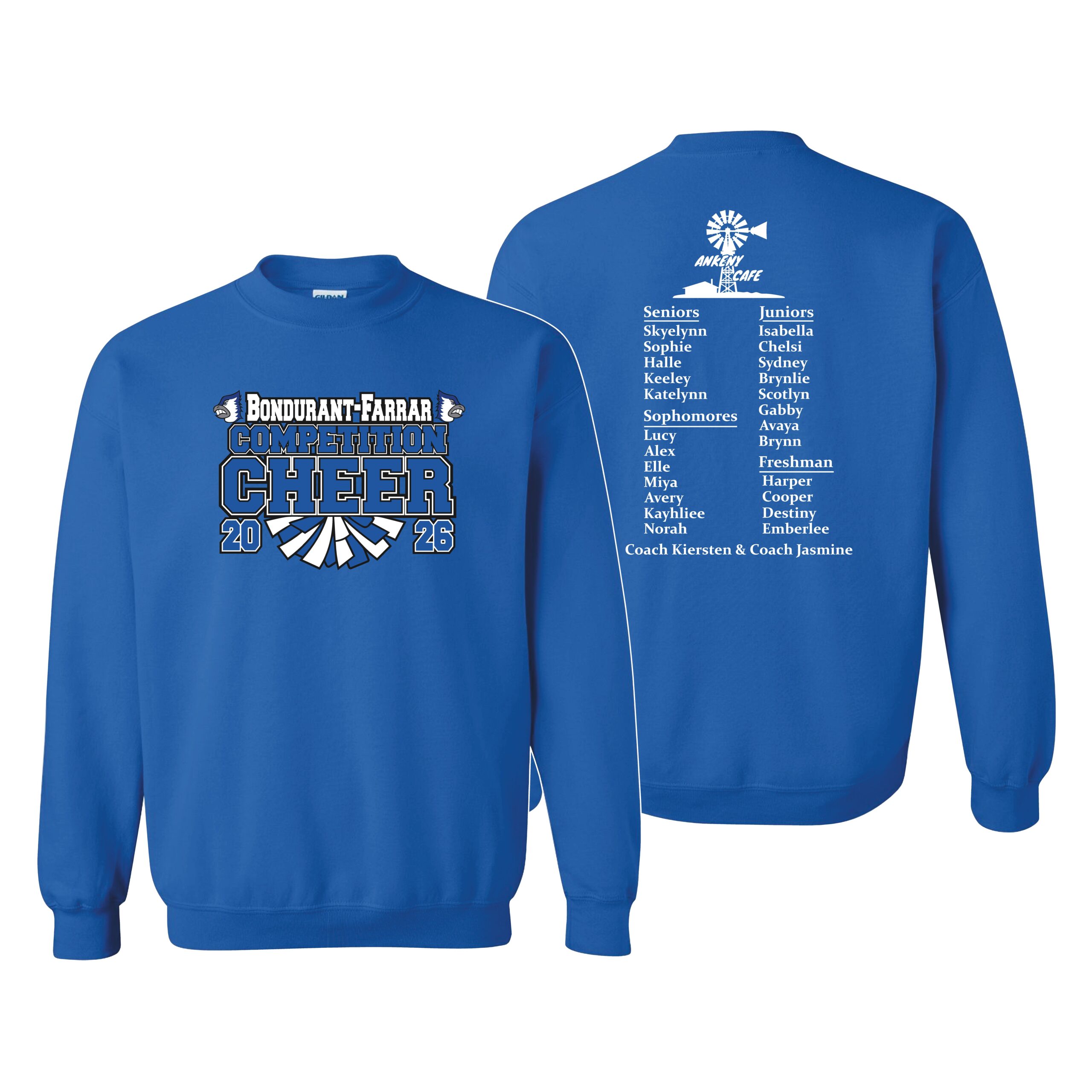 Bondurant-Farrar Cheer Crewneck Sweatshirt